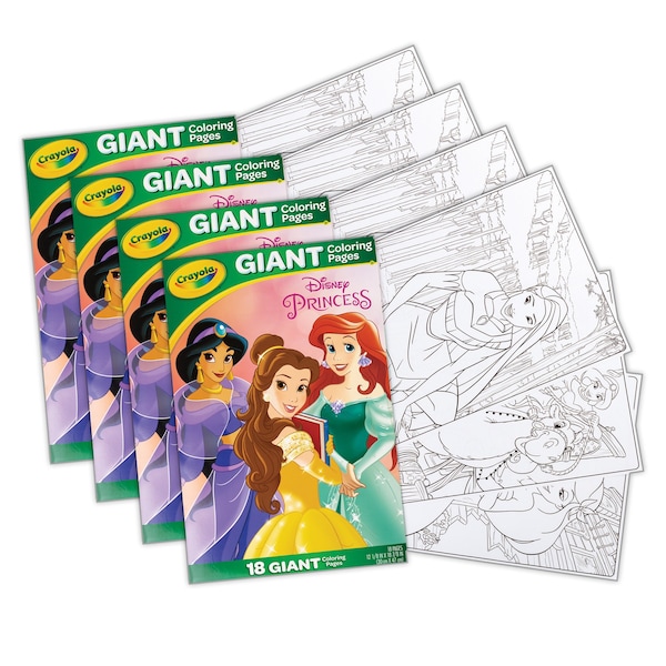 Giant Coloring Pages, 12in. x 18in., Princess, 72PK